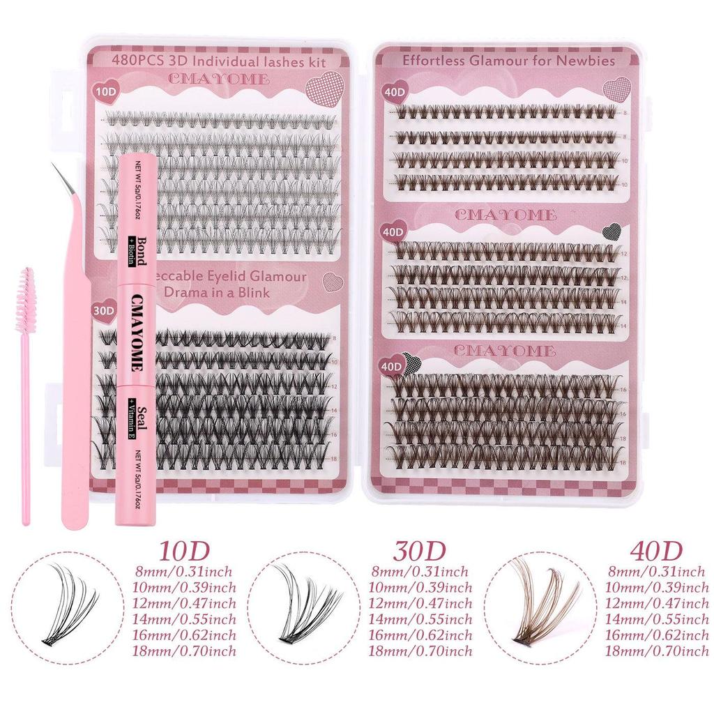 Set Extensii Gene False Natural D Curl 8-18mm - Gene Tip Cluster Segmentat DIY