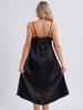 Damen Deep V Seidensatin Dessous Spaghettiträger Nachtkleid Ärmellos Nachtwäsche Babydoll Nachthemd Nachtwäsche Hauskleidung