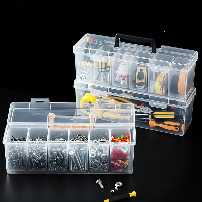 Multifunktionell Plast Verktygslåda Bärbar Hårdvaruverktygslåda Klassificering Skruv Borrverktyg Tillbehör Förvaringsväska