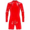 Mens Solid Shiny Latex PVC Leather Slim Fit Jumpsuits Long Sleeve Zipper Leotard Clubwear Costume