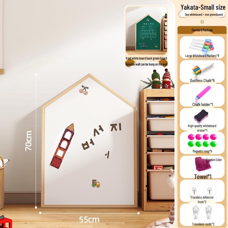Children s Dust-Free Magnetic Double-Sided Blackboard with Solid Wood Base - Erasable Early Education Drawing Board for Babies