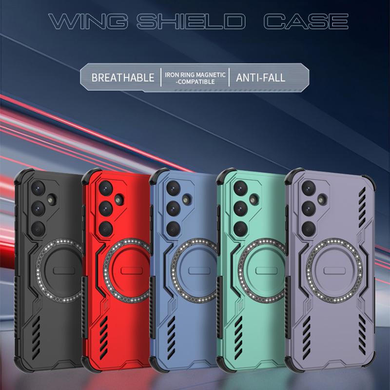 KEYSION Hollow Heat Dissipation Case for Samsung A55 5G Silicone+PC Magnetic Cooling Shockproof Phone Cover for Galaxy A55 5G