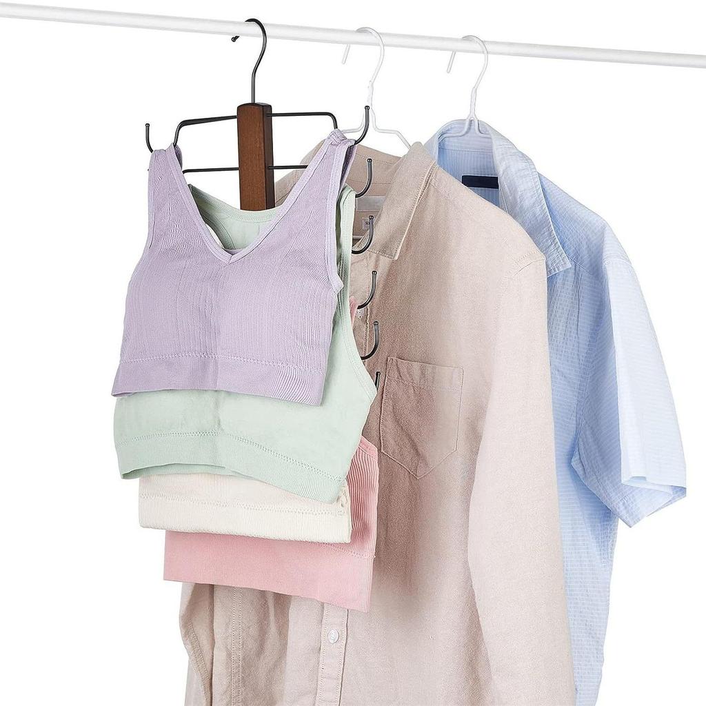 Multifunktionale Rutschfeste Holzbügel & Aufbewahrungsgestell für Kleidung, Socken und Unterwäsche