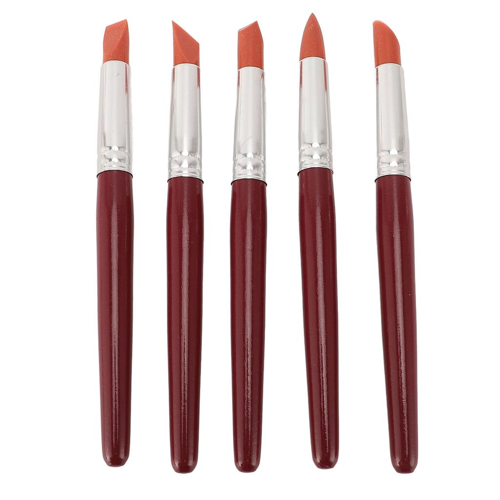 5PCS Silicone Clay Sculpting Tools Multiple Shape Pottery Pen for Modeling Dotting Shaping Carving
