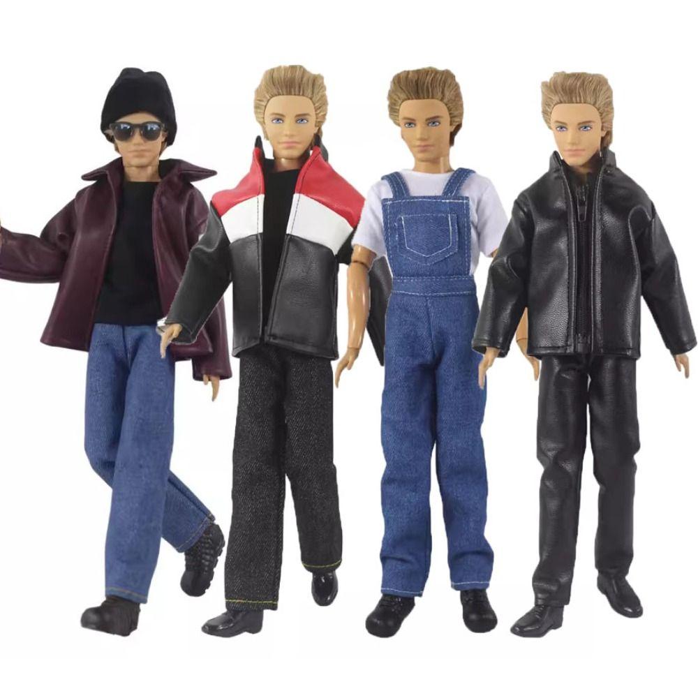 

10 Styles PU Leather Jacket Fashion Long Pants Suit 2024 DIY Toys 30-32CM Doll