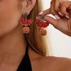 Funny Black Cat Pumpkin Earrings For Women Vintage Punk Enamel Kitten Pumpkin Drop Earring Halloween Party Aesthetic Jewelry