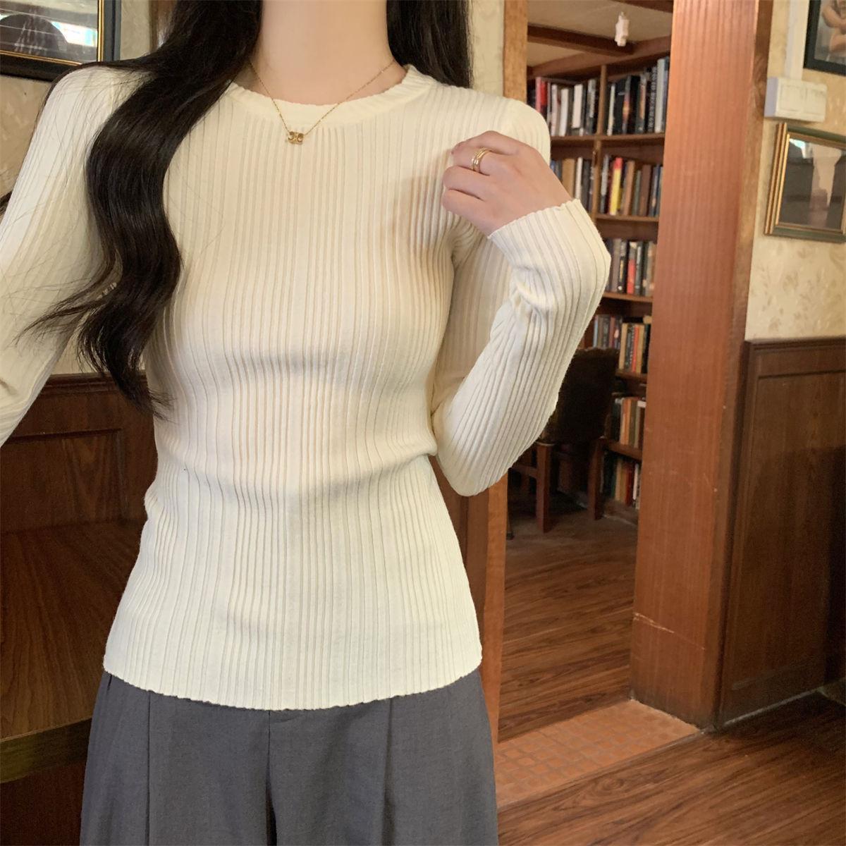 

Pit strip slim and thin temperament versatile knitted sweater women s autumn and winter new inner bottoming sweater S
