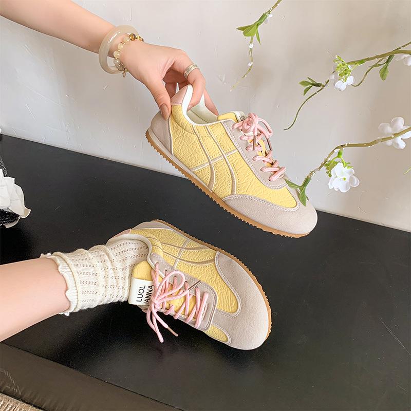 Retro German training shoes spring and autumn new versatile color matching sports and leisure women's shoes flat bottom light
