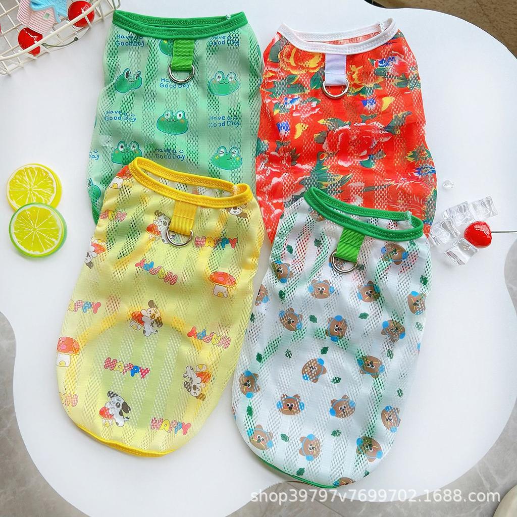 Pet clothes thin spring and summer ins wind breathable vest teddy dog cat clothes large dog golden retriever