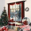 2 Stück 2D Flachdruck Frohe Weihnachten Beliebte Vorhänge Fensteransicht und Schneewald Vielseitig Langlebig Polyester Ohne Strom