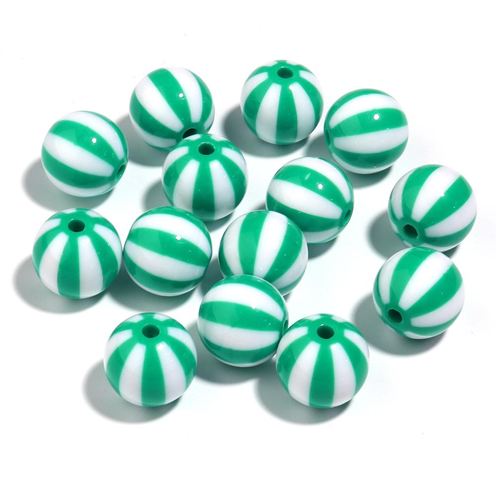 10-20pcs Acrylic Beads Big Hole Stripe Acrylic Beads Colorful Round Loose Spacer Beads For Jewelry Making DIY Bracelet Necklace