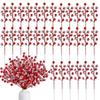 Snow Sprays Artificial Red Berry Stems Holly Berry Picks for Christmas Tree Decor Fake Red Berries for DIY Crafts Wreaths Decor