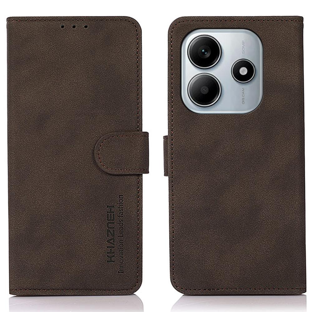 

Для Xiaomi Redmi Note 14 4G (163,25x76,55x8,16 мм) Чохол-підставка зі штучної шкіри, гаманець, чохол для телефону Brown