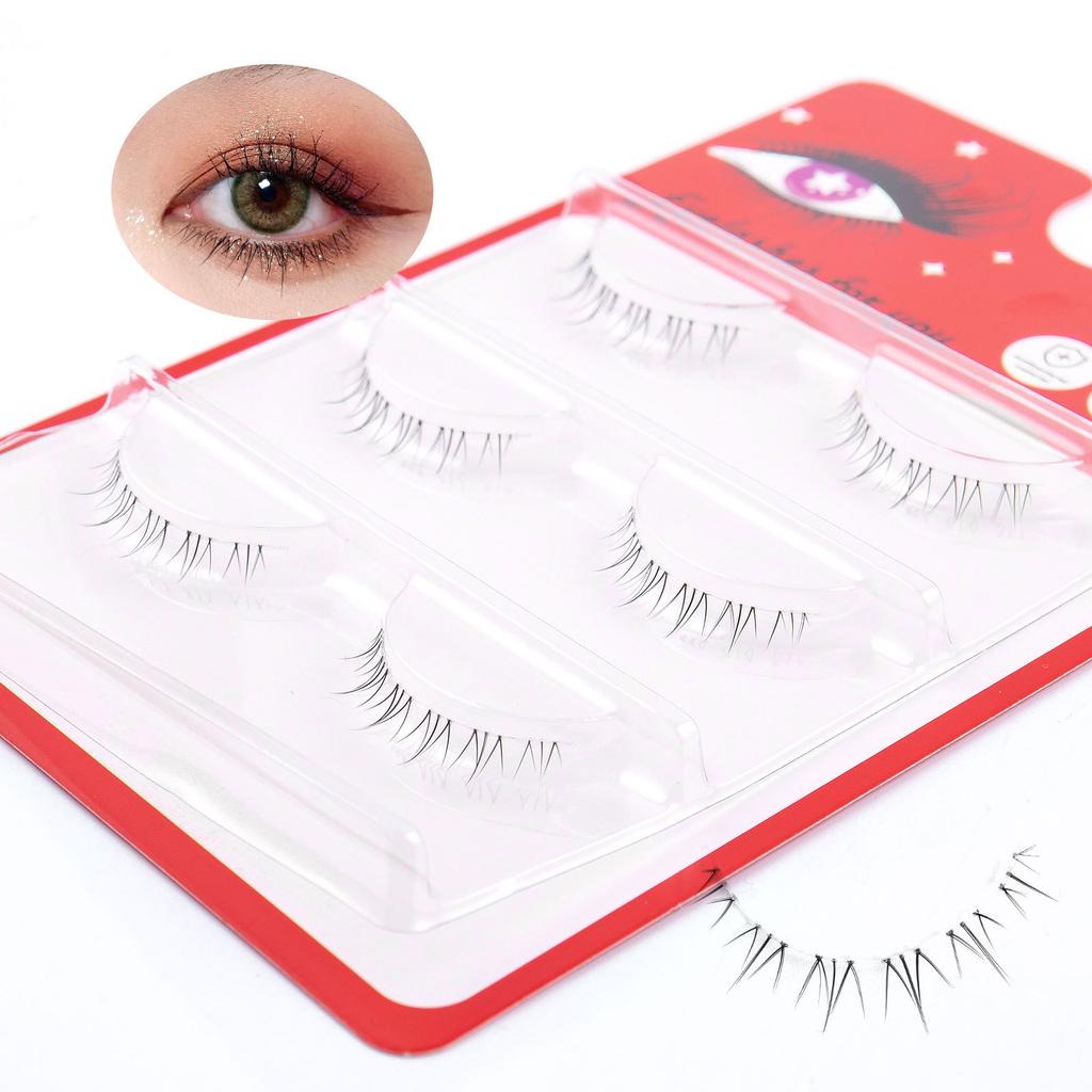 3 Pairs Of Transparent Stem Barbie Comic Eye False Eyelashes Simulation Curled Natural Fairy Lower Eyelashes Eyelashes