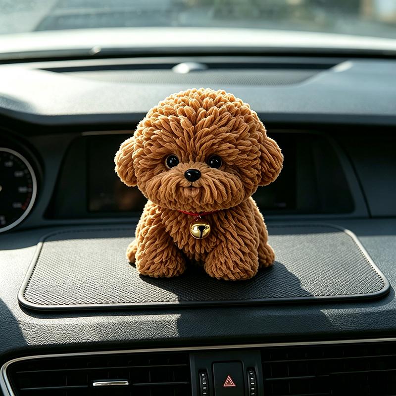 Autodoplňky 3D figurky zvířátek Psa medvídka Simulační gadget s protiskluzovou podložkou Středová konzola Automobilové zvířecí dekorační příslušenství A6 brown