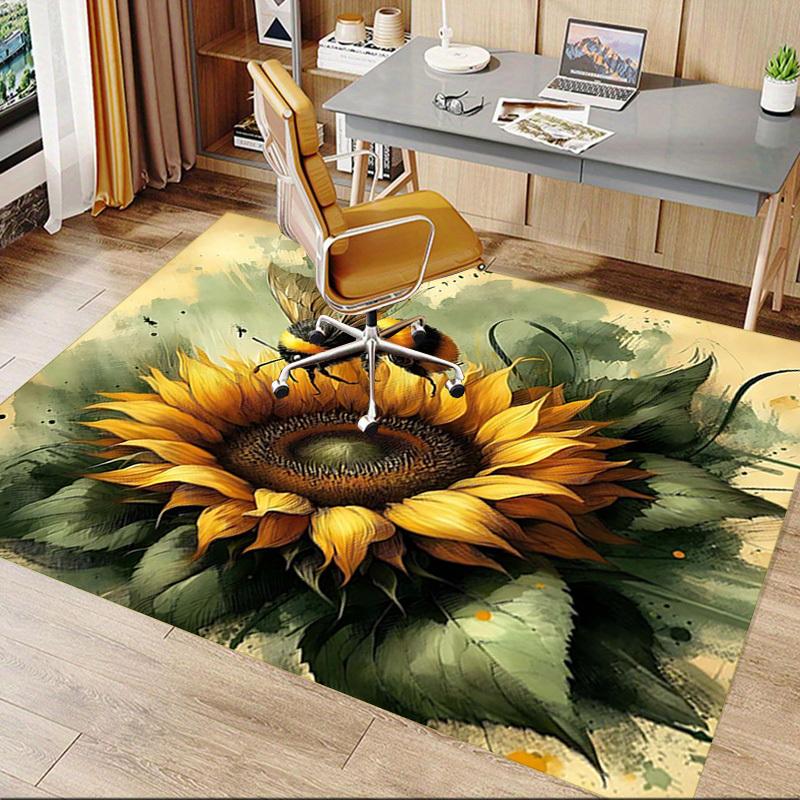 1PC Sunflower Bee Anti-slip Carpet, Suitable for Office, Bedroomand Playrooms. It Can Also Be Used As a Sofa Footrest cover-R29
