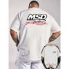 Men's MSD Racing Logo Cotton T-Shirt - Racing Style Loose Fit Short Sleeve Shirt,Soft Breathable Fabric for Motorsport Events, Parties & Casual Attire