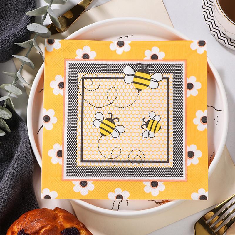 

20pcs/pack Cartoon Animal Printed Paper Napkins Cocktail Square Dinner For Children Birthday Baby Shower Decor 20pcs