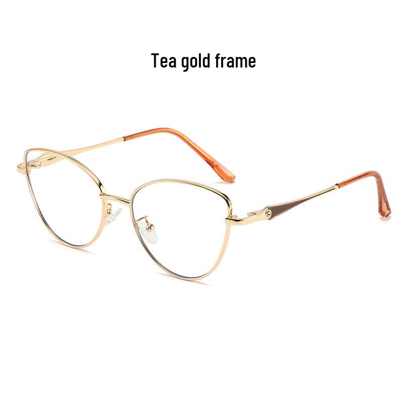 2026 Women's Fashion Cat Eye Glasses: Photochromic, Anti-Blue Light, Metal Frame, Myopia Lens Compatible