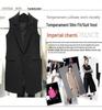 Korean Style Plus Size Mid-Length Lapel Vest for Women