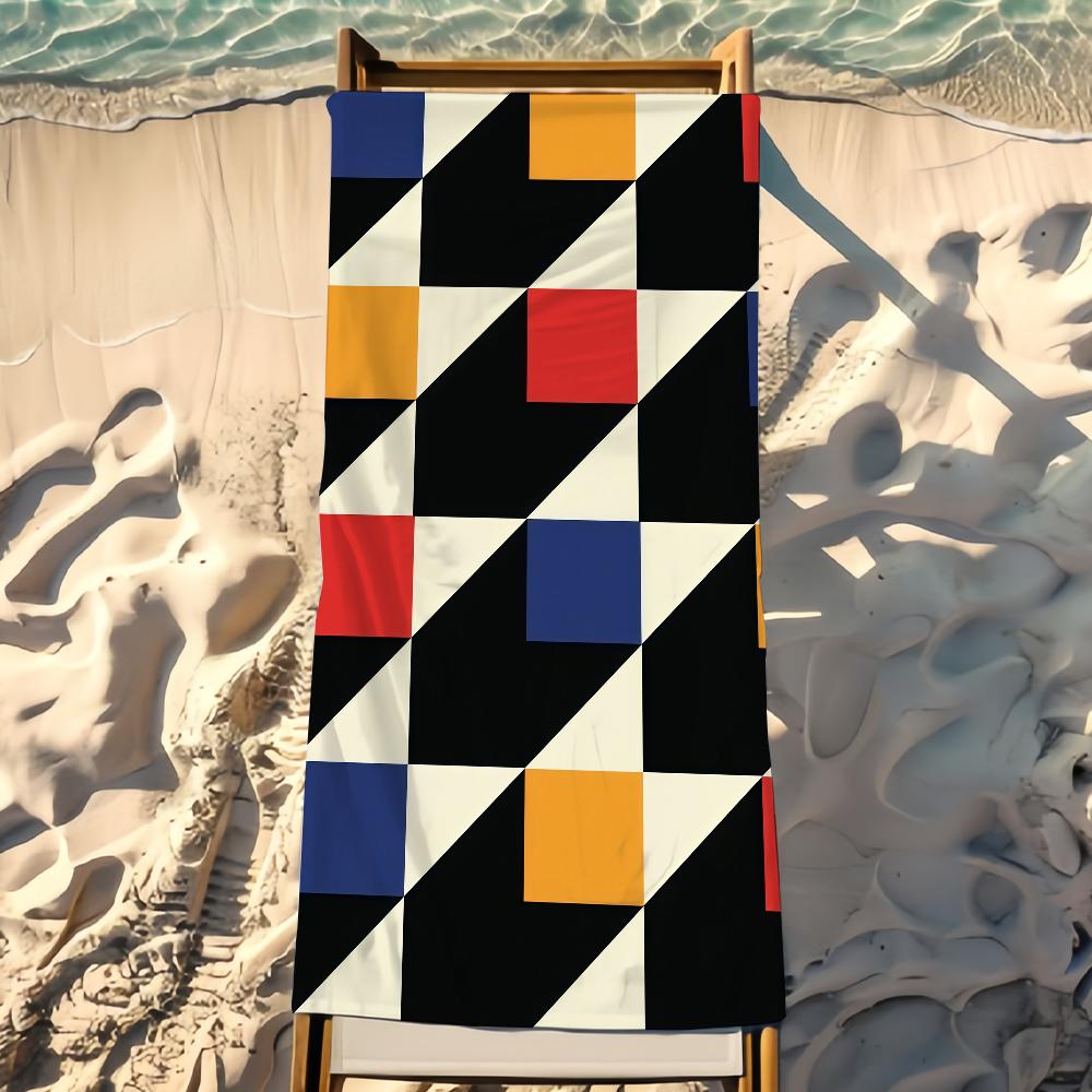 Kunst Abstrakt Bauhaus Handtuch Strand Dusche Bad Reise Leicht Hautfreundlich für Pool Camping Kreuzfahrt Sommer
