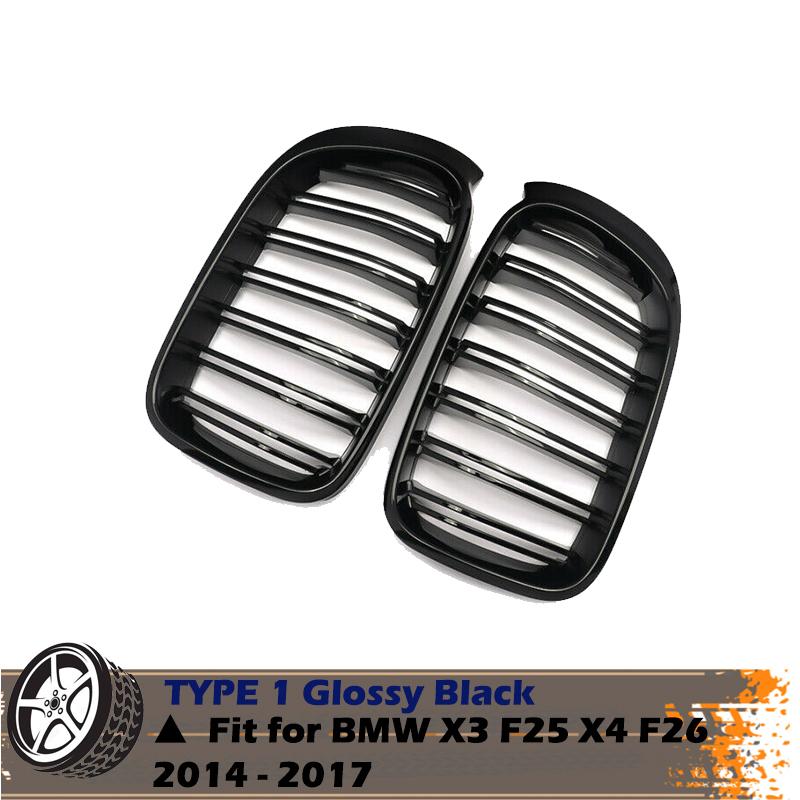 2 adet Fit BMW X4 F26 X3 F25 2010-2013 2014-2017 Araba Ön Tampon Yarış Izgara Böbrek Izgaraları Izgara Araba Styling