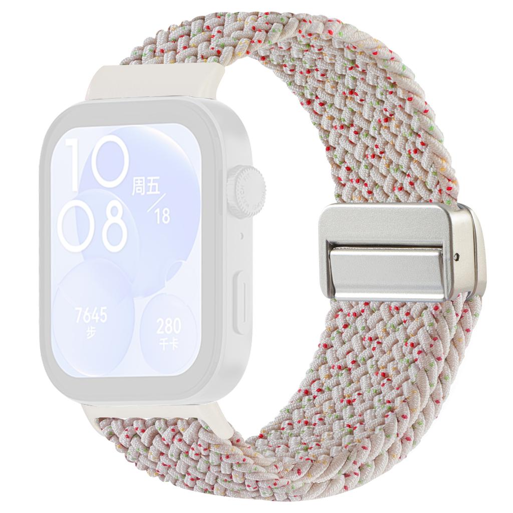 Replacement Strap for Huawei Watch Fit 4 Pro/4/3 Nylon Braided Watch Band with Magnetic Buckle (Metal Joint)