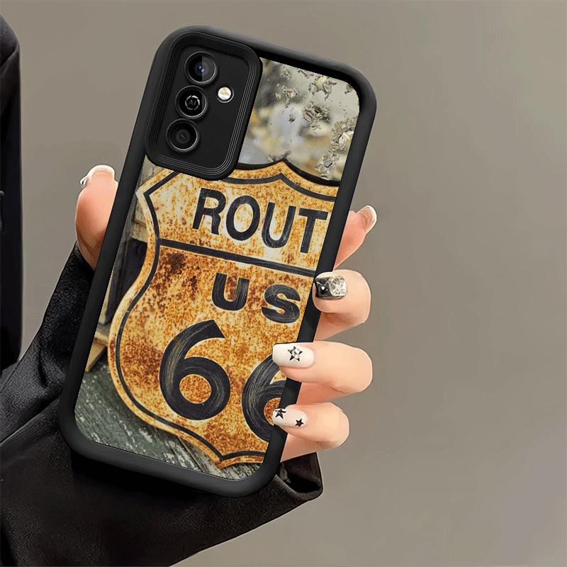 Handyhülle für Samsung Galaxy S26 S25 Ultra S24 FE America Route 66 Schale S23 Plus S22 + S21 S20 5G Weiches Silikon Funda
