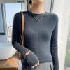 Women's Autumn-Winter Slim Fit 100% Wool Half-High Neck Pullover Sweater