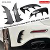 For Mercedes Benz A Class W177 A200 A220 A35 AMG Hatchback 2018-2023 Rear Bumper Trim Lip Spoiler Stickers Fender Glossy Black