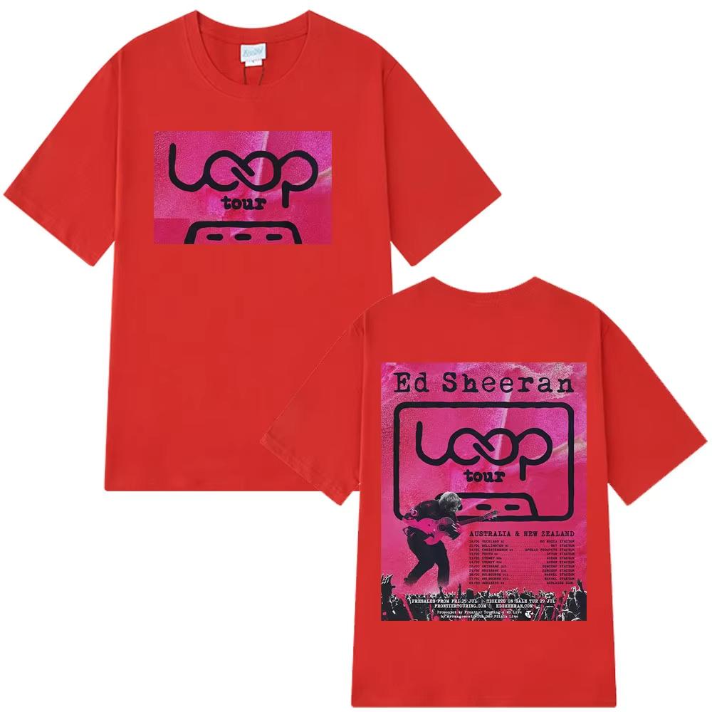 Ed Sheeran Loop Tour Australia and New Zealand 2026 Tour T Shirt Men's Women Aesthetic T-shirts Summer Casual T-shirts Fan Gifts