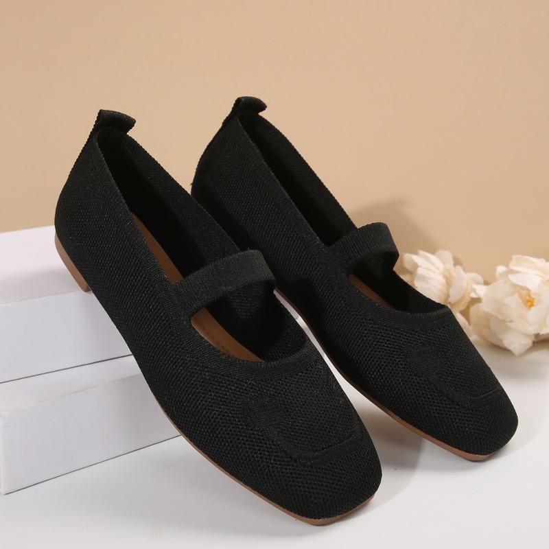 Fashion 2024 Breathable Mesh Summer New Plus-size Flat Low Fabric Solid Color Casual Work Slip-on Bean Shoes Women Shoes Shoes Slip On