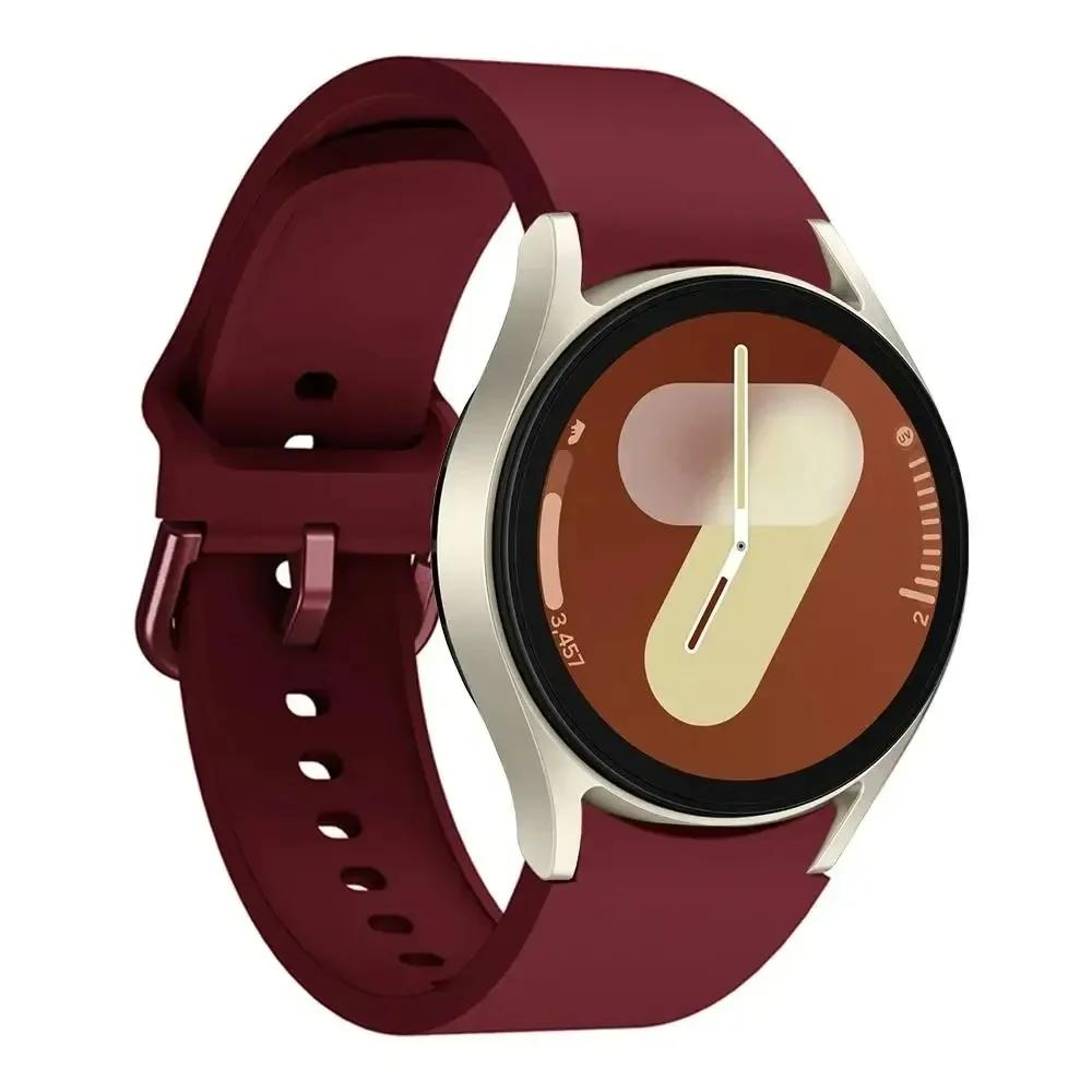 

Силиконовый ремешок для Samsung Galaxy Watch 7 44 мм 40 мм ремешок для часов 6 5 4 Classic 47 мм 43 мм 46 42 мм/5 Pro 45 мм Galaxy Watch Active простой сменный ремешок Galaxy Watch 7 40 44