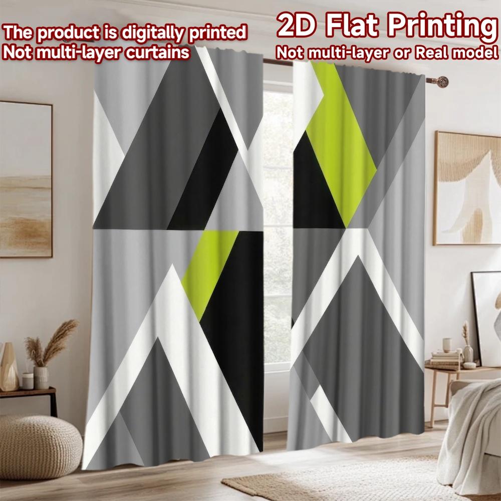 2D flat Photography Backdrop Background Banner Geometric Green Triangles 100% Polyester Family Party Decoration for Bedroom