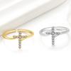 Luxury Trend Super Flash Micro-inlay Zircon Winding Cross Adjustable Opening Rings for Women Stainless Steel Finger Jewelry Gift