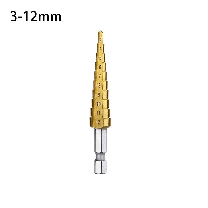 4-12 3-12 4-20 4-32mm HSS Steel Step Drill Bit Drilling Power Tools Metal High Speed Steel Wood Hole Cutter Cone Drill