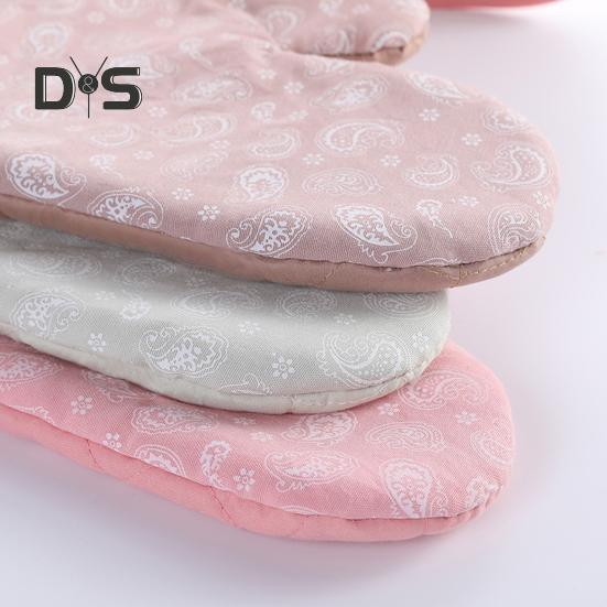 Heat Resistant 2Pcs/Set Baking Mitten Anti Scalding Cotton Flax Hand Protective Potholder Oven Gloves