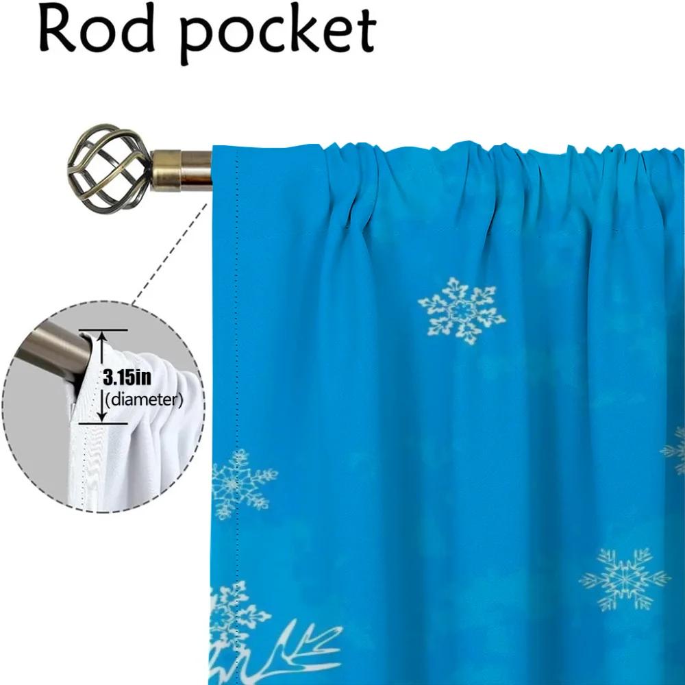 Tende da Cucina Oscuranti per Tenda da Soggiorno per Stanza 2 Pannelli Fiocco di Neve Decorazione Halloween per Interni Casa