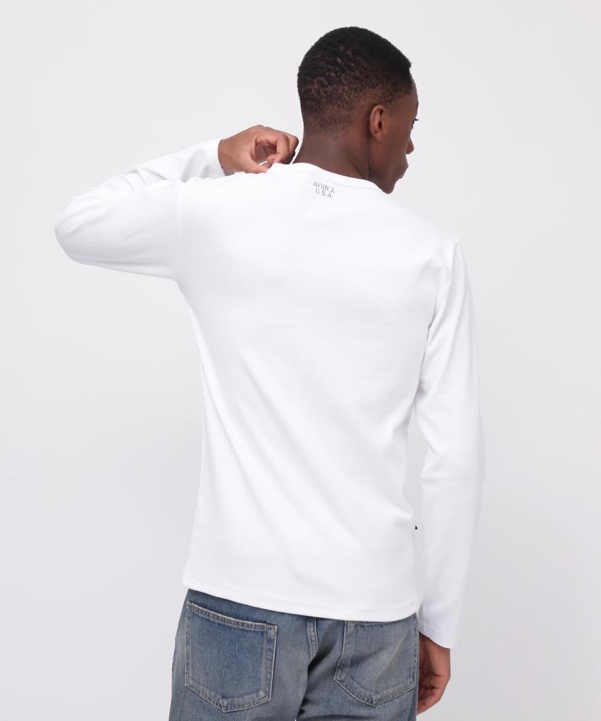 Avirex Daily Rib Crewneck Tee and Size White (Antibacterial Odor-Resistant), Men's Small, 6153481,