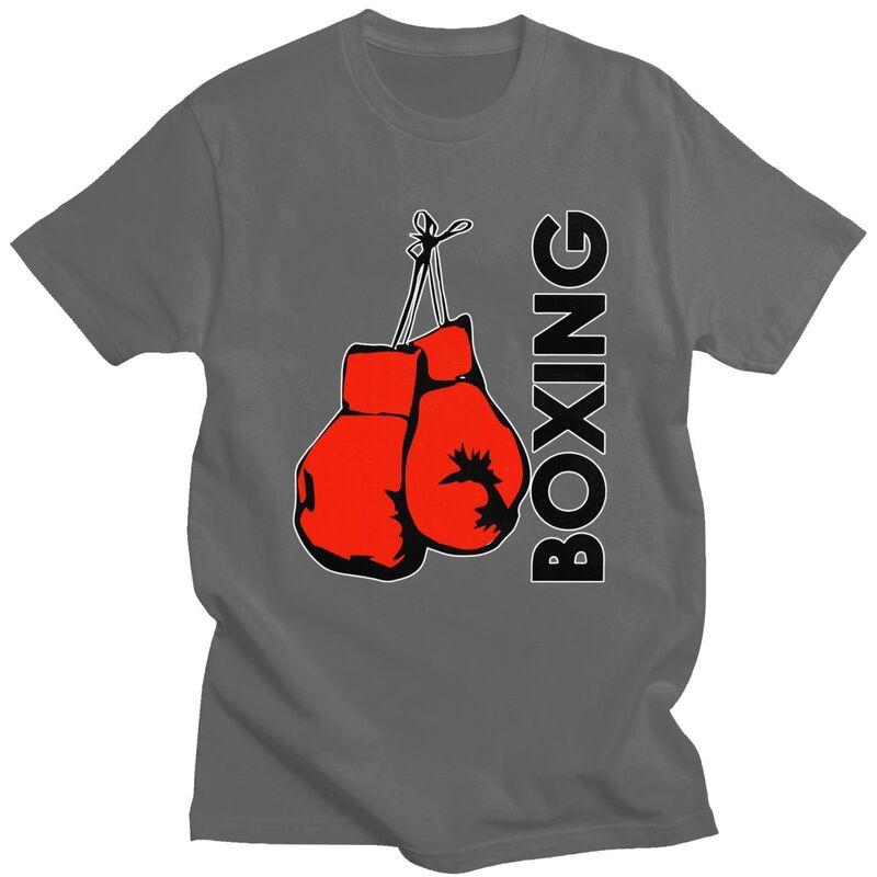 Custom Mens Boxing Gloves Boxer Gift T Shirt Short Sleeves Cotton Tshirts Tshirt Leisure Tees Slim Fit Clothing