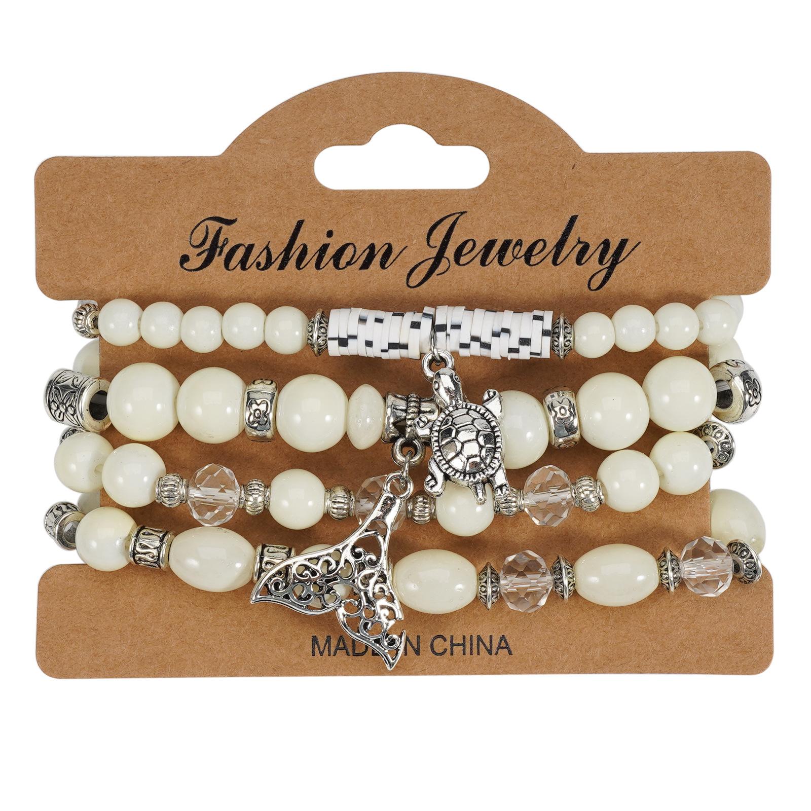 JYL TS Bracelet Bohemian Thanksgiving  Maple Turkey Beads Cultivates Gratitude HY-3008-1 white красный