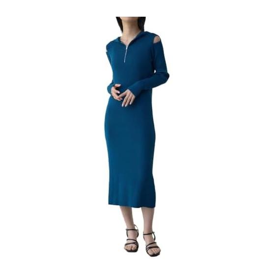 [AZUL by moussy] Shoulder Slit Rib Knit Dress Women s 250ISC73-421C