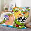 2D Hand Drawn Cartoon O-OmS NomS Throw Lightweight 240g Flannel Blanket Soft Skin-friendly for Summer Cooling