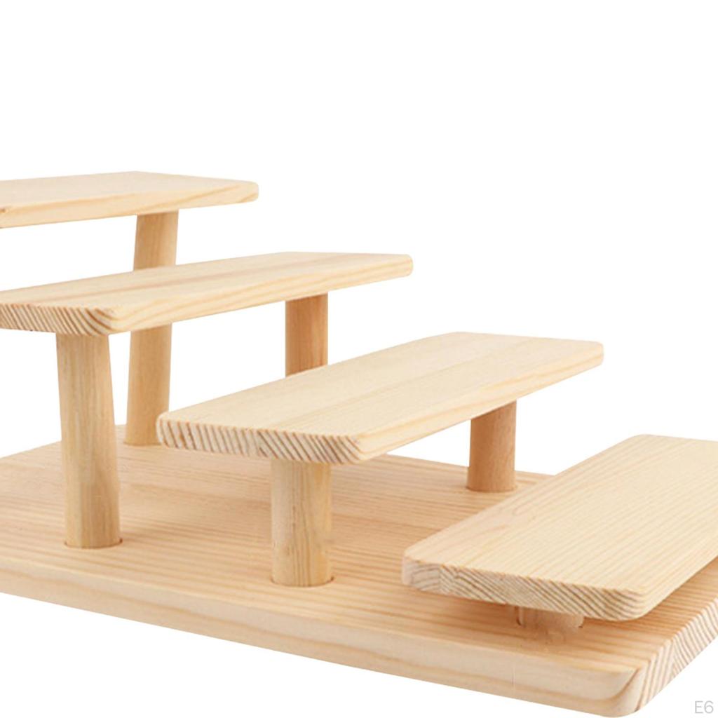 Display Riser Storage Organizer Cupcakes Holder Showcase Fixtures Wood Shelf Shelves for