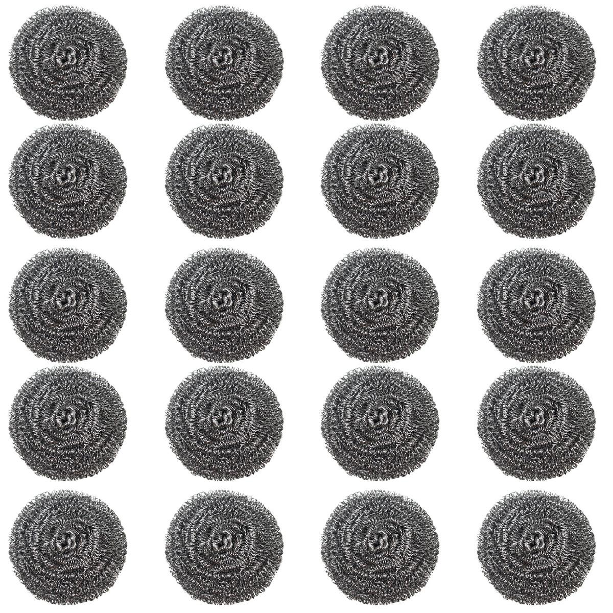

20Pcs Cast Iron Scrubber Food Grade Stainless Steel Chainmail Scrubber with Heat Resistant Pan Scraper Anti-Rust Brush