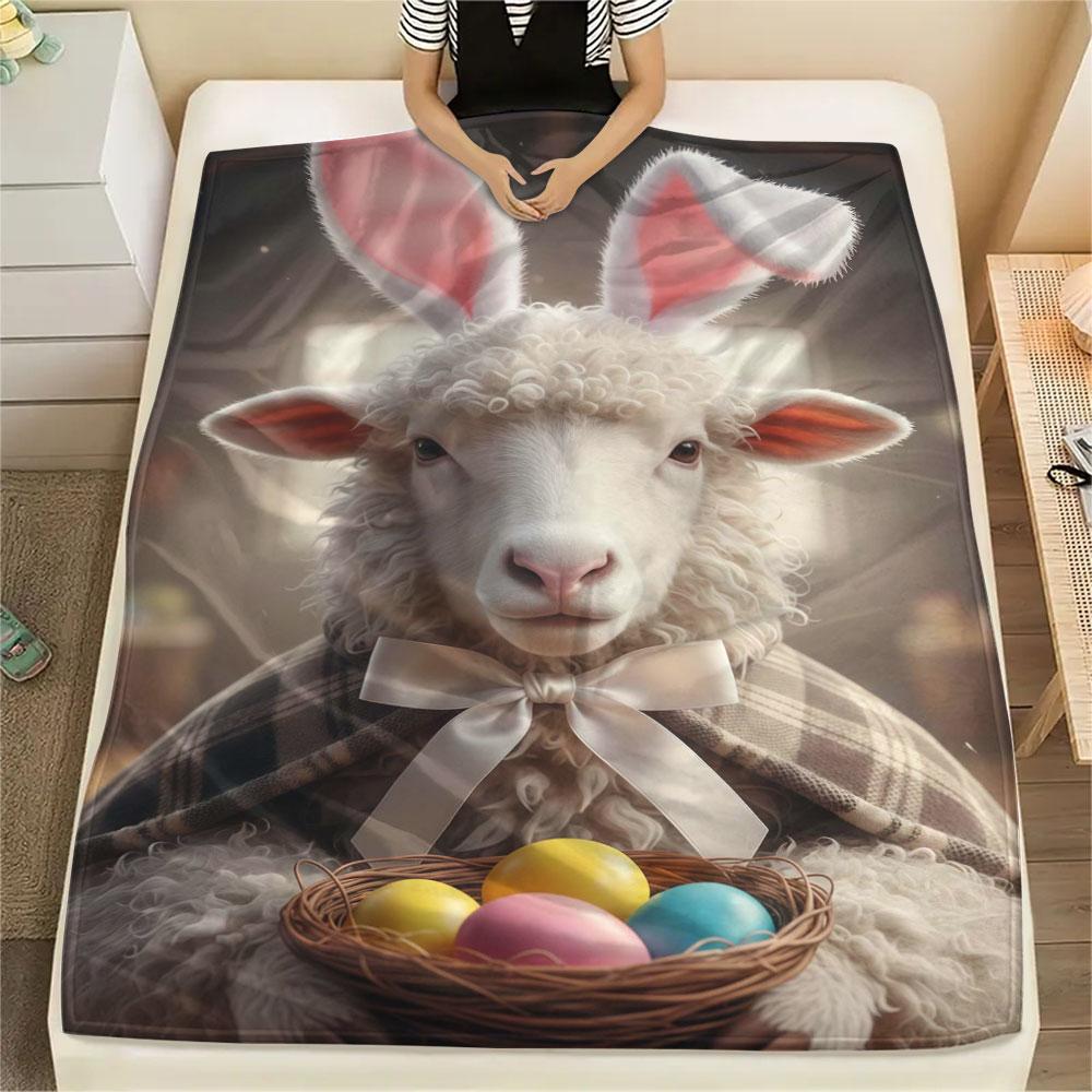 1Pc Adorableanimals Print Flannel Blanket, High quality Comfortable for All Seasons, Home Decor, Warmth and Comfort,Gifts
