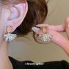 Silver Zircon Leaf Stud Earrings - Retro, Versatile, High-End Luxury for Women