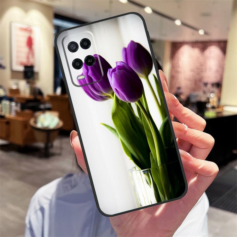 

Чехол-цветок тюльпана для Oppo A40 A60 A80 A18 A38 A58 A78 A98 A16 A76 A96 A15 A17 A77 A74 A94 A54 A57S OPPO A60 5G
