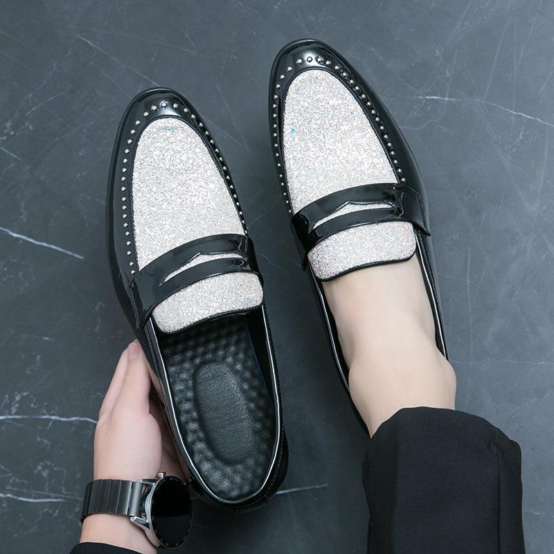 

Мужские туфли большого размера, новые кожаные туфли, мужские педали, маленькие кожаные туфли Doudou, британский стиль, заостренные кожаные туфли 47