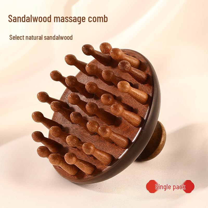 

Zhebao Sandalwood Round Massage Comb for Scalp Therapy
